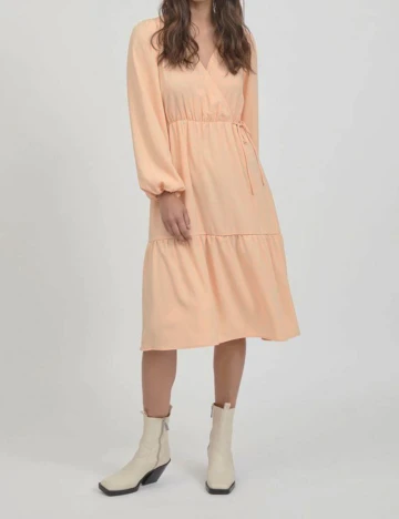 Rochie medie Vila, piersica