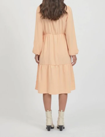 Rochie medie Vila, piersica