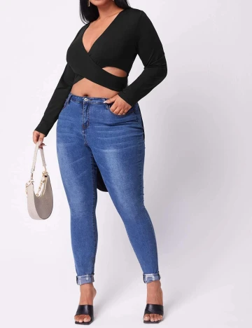 Top SHEIN CURVE, negru