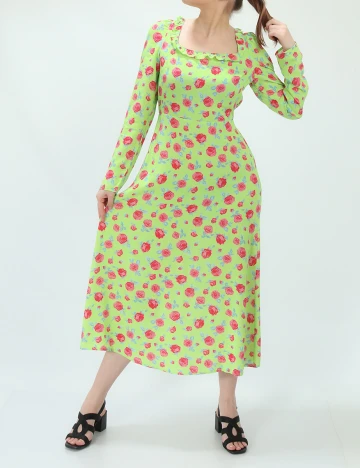 Rochie medie Vila, verde Verde