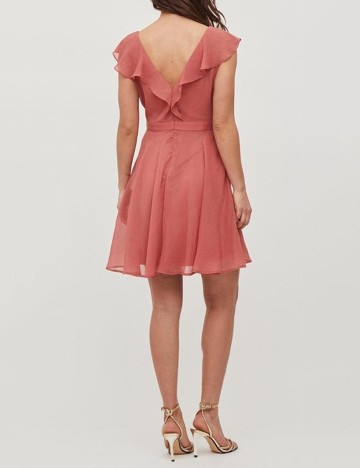 Rochie scurta Vila, roz pudra
