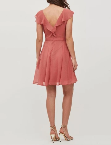 Rochie scurta Vila, roz pudra