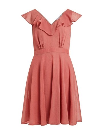 Rochie scurta Vila, roz pudra