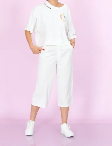 Pantaloni Jacqueline de Yong, alb