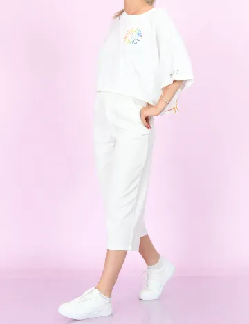 Pantaloni Jacqueline de Yong, alb