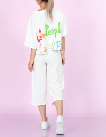 Pantaloni Jacqueline de Yong, alb