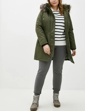 Geaca Only Carmakoma, verde Verde