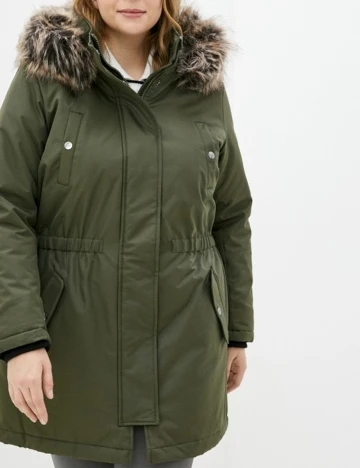 Geaca Only Carmakoma, verde Verde