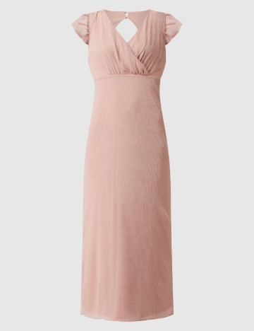Rochie medie Vila, roz pudra