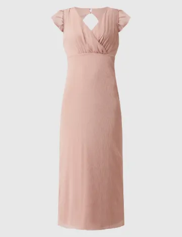 Rochie medie Vila, roz pudra