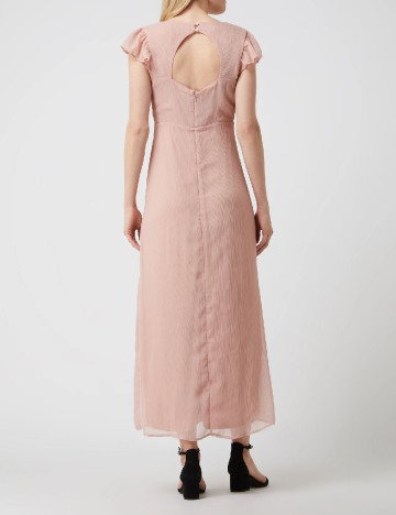 Rochie medie Vila, roz pudra