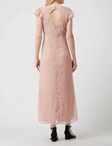 Rochie medie Vila, roz pudra