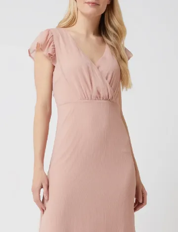 Rochie medie Vila, roz pudra