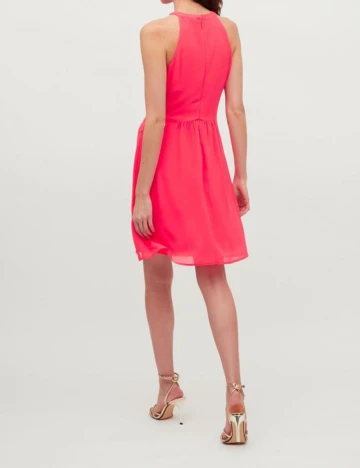 Rochie scurta Vila, roz neon