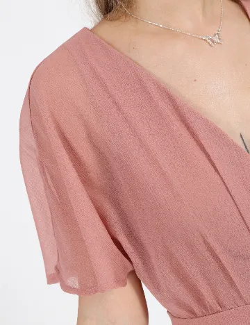 Rochie lunga Vila, roz pudra