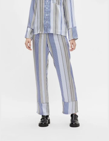 Pantaloni Pieces, albastru