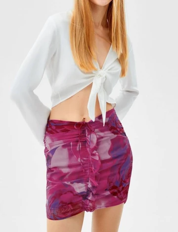 Fusta Bershka, magenta
