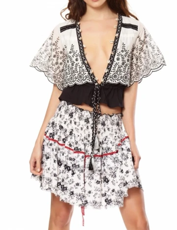 Bluza Savage Culture, alb-negru