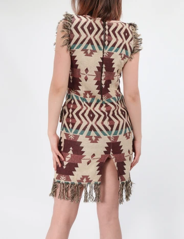 Rochie scurta Savage Culture, maro