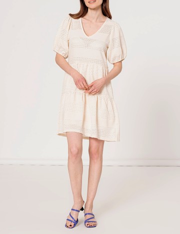 Rochie scurta Hailys, crem