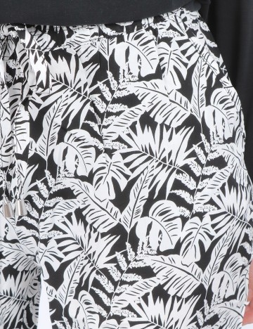Pantaloni Hailys, alb-negru