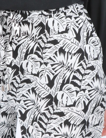 Pantaloni Hailys, alb-negru
