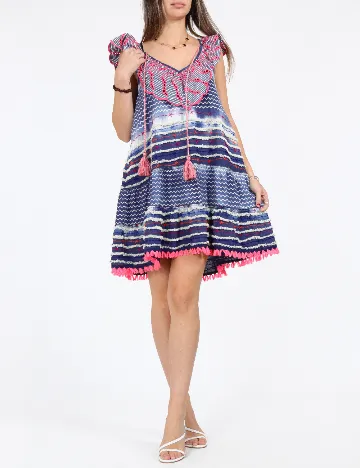 Rochie scurta Savage Culture, albastru Albastru