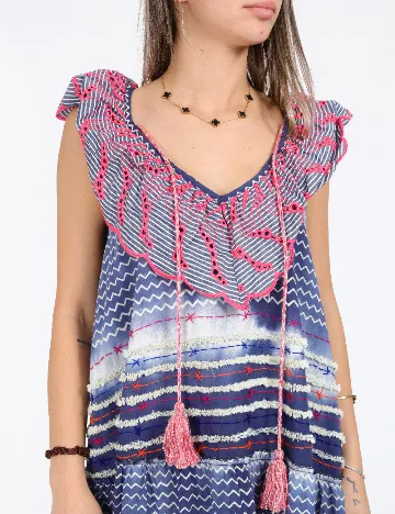 Rochie scurta Savage Culture, albastru Albastru