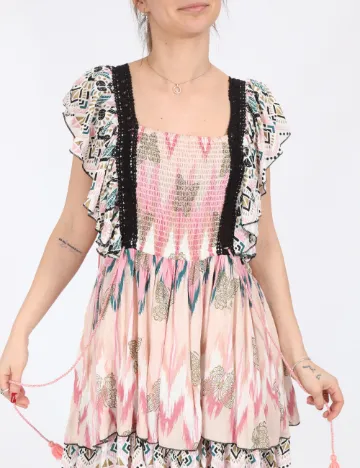 Rochie scurta Savage Culture, roz