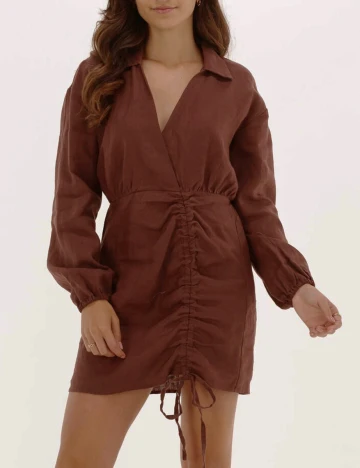 Rochie scurta NA-KD, maro