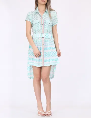Rochie Savage Culture, turcoaz Verde