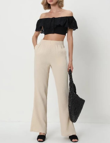 Pantaloni Reserved, crem, S