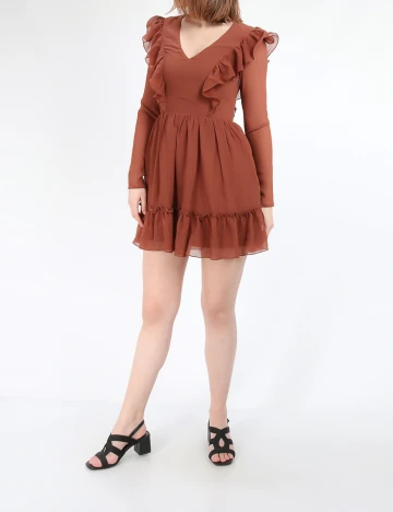 Rochie scurta NA-KD, maro