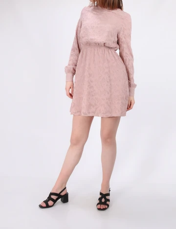 Rochie scurta NA-KD, roz pudra inchis