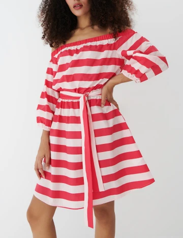 Rochie scurta Mohito, roz/alb