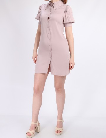Rochie scurta NA-KD, roz pudra inchis, 32