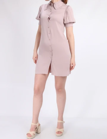 Rochie scurta NA-KD, roz pudra inchis