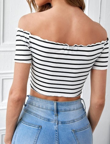 Top SHEIN, alb/negru