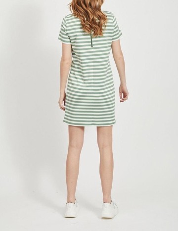 Rochie scurta Vila, alb/verde