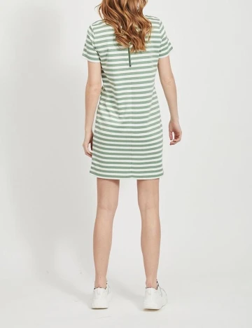 Rochie scurta Vila, alb/verde
