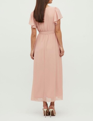 Rochie lunga Vila, roz pudra