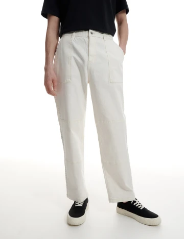 Pantaloni Reserved, alb