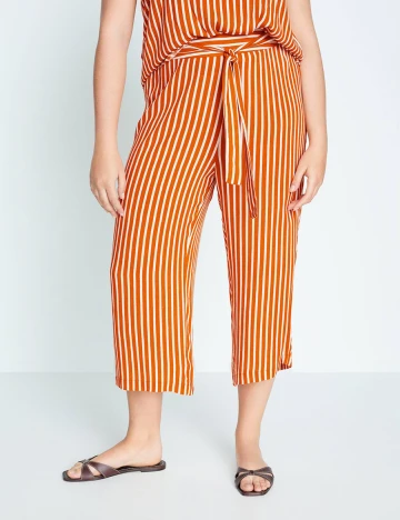 Pantaloni Mango Violeta, caramiziu
