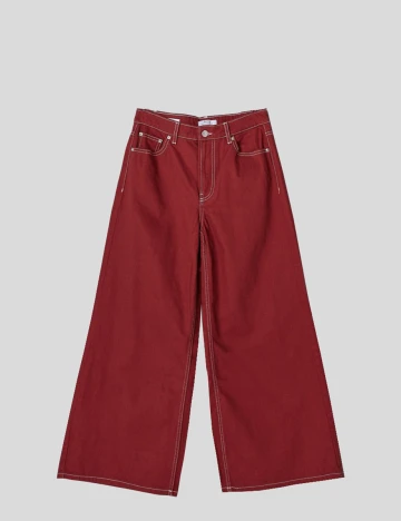 Pantaloni Bershka, grena Rosu
