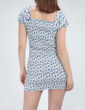 Rochie scurta SHEIN, alb/albastru