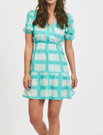 Rochie scurta Vila, turcoaz, L