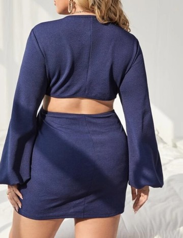 Rochie scurta SHEIN CURVE, bleumarin