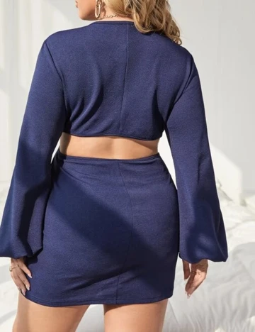 Rochie scurta SHEIN CURVE, bleumarin