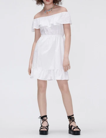 Rochie scurta CROPP, alb