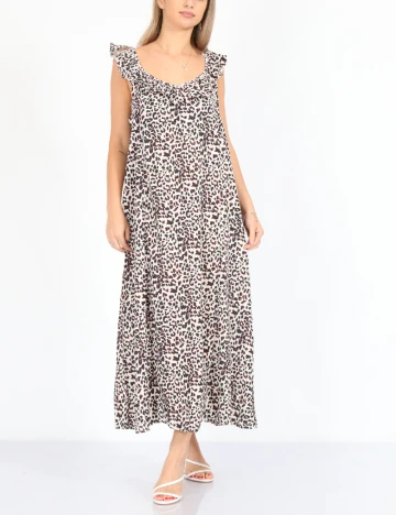 Rochie lunga Jacqueline de Yong, animal print